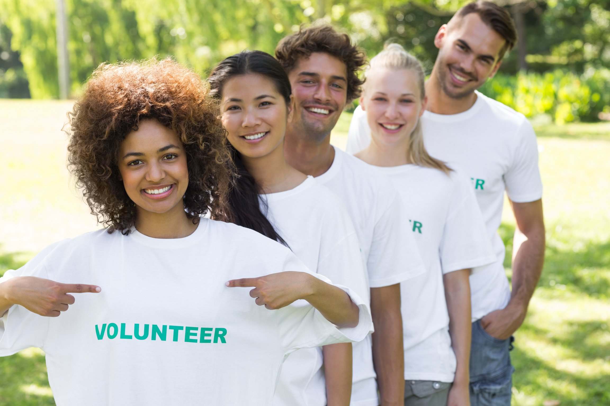 Environmentalist showing volunteer tshirt